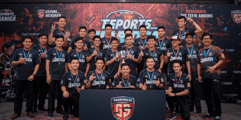 Tim esports merayakan kemenangan di turnamen internasional 2025.